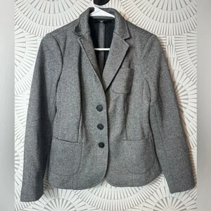 Talbot’s Petites‎ Women’s Gray Three Button Blazer Pockets Size 2P Wool Blend